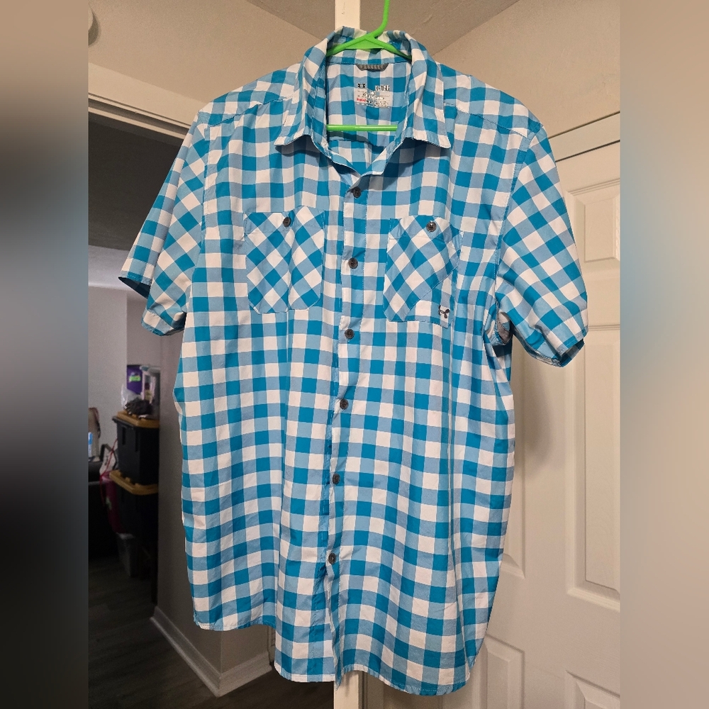 Under Armour Blue and White Checkered Casual Shirt